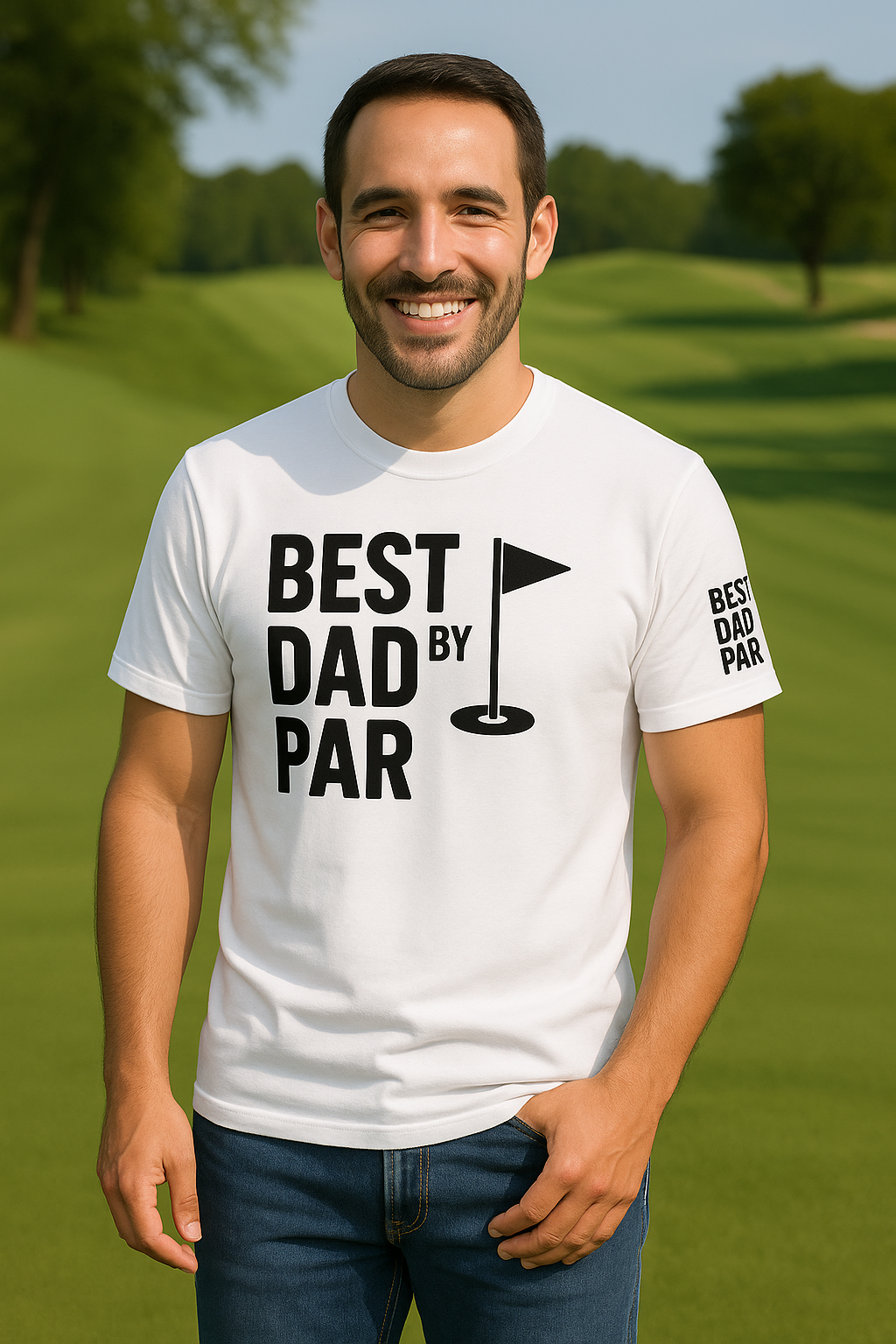 “BEST DAD BY PAR” Bella+Canvas 3001 Jersey Tee T-Shirt