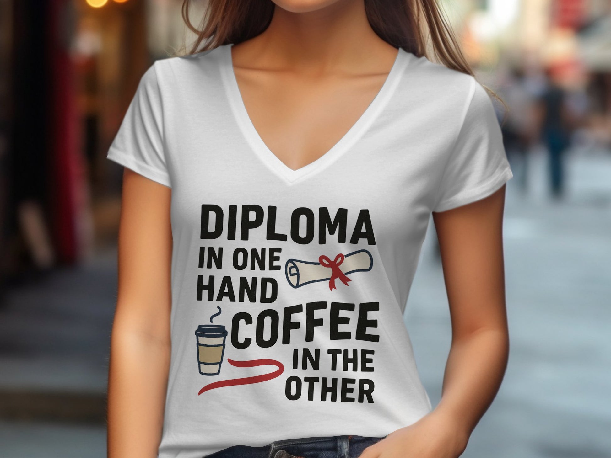 Diploma in One Hand Coffee in The Other T-shirt product