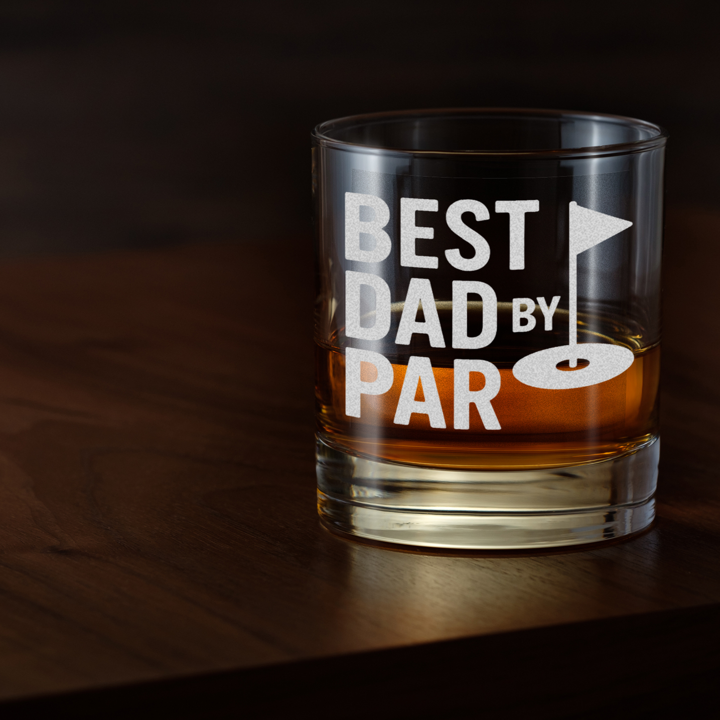 "Best Dad by Par" Whiskey Tumbler - Laser Engraved