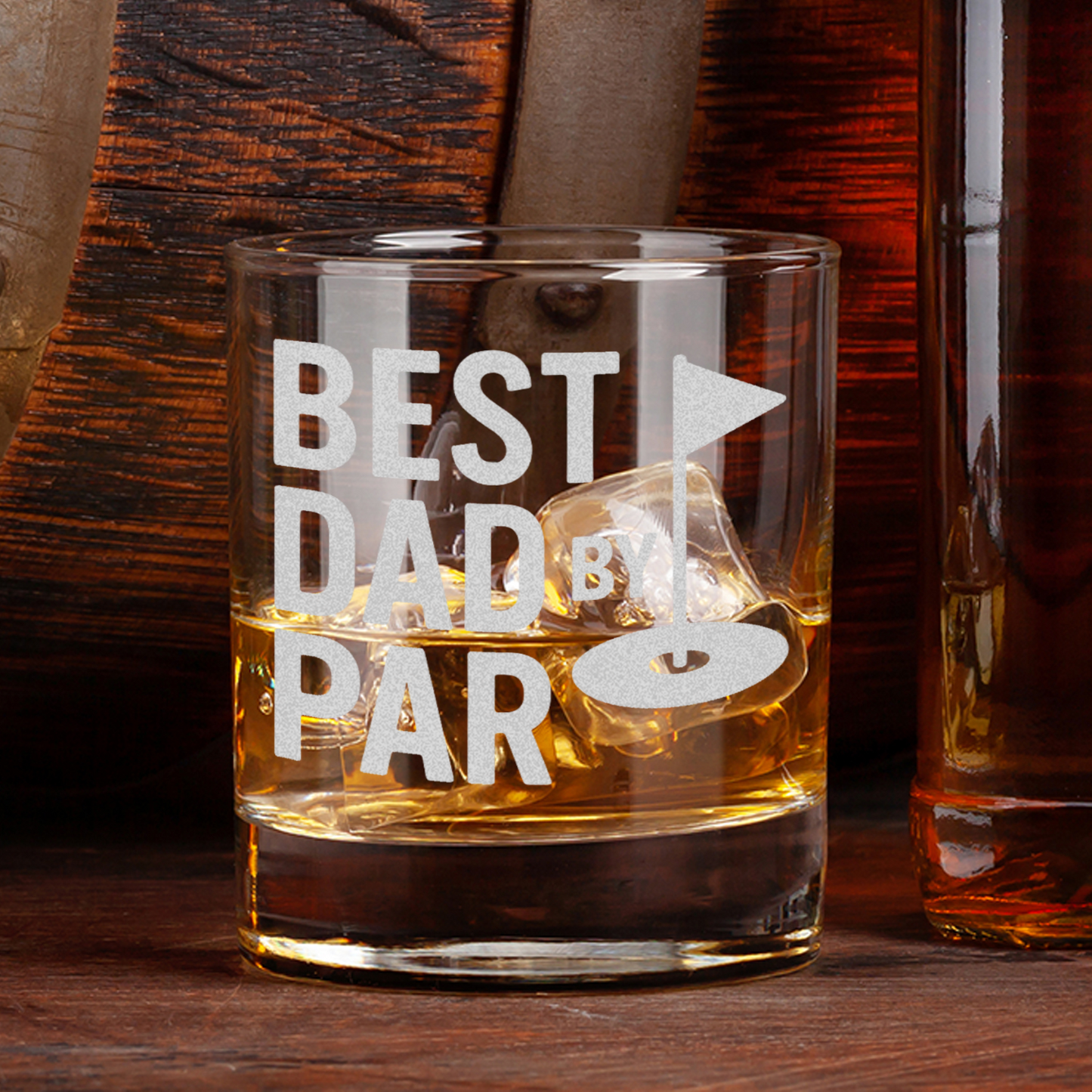 "Best Dad by Par" Whiskey Tumbler - Laser Engraved