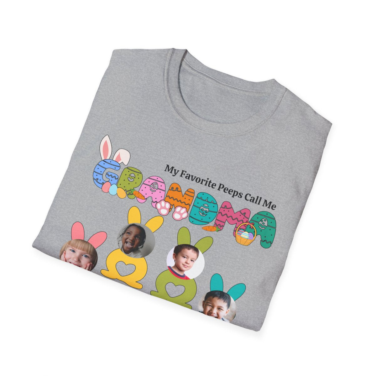 EASTER GRANDMA TSHIRT WITH YOUR OWN GRANDCHILDREN PICTURES ( 6 - 8 GrandChildren )