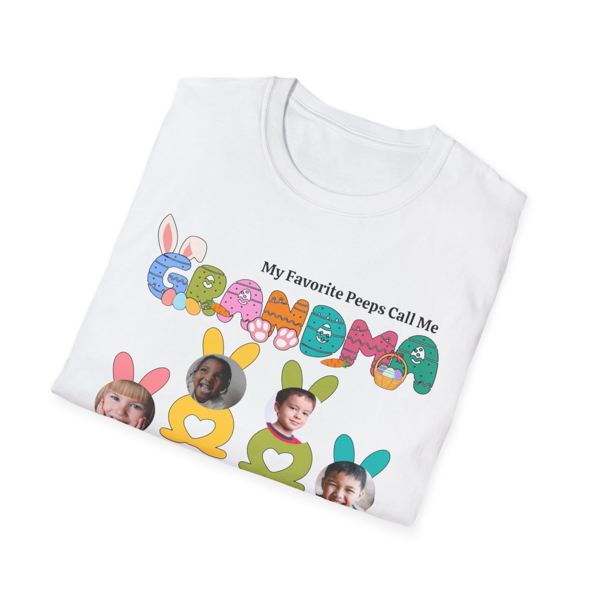 EASTER GRANDMA TSHIRT WITH YOUR OWN GRANDCHILDREN PICTURES ( 6 - 8 GrandChildren )